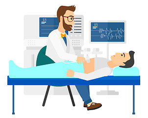 Image showing Patient under ultrasound examination.