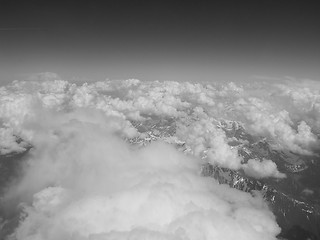 Image showing Black and white Clouds on Alps