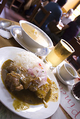 Image showing seca de rez and sopa pescado almuerzo lima peru restaurant