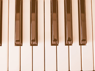 Image showing  Music keyboard keys vintage