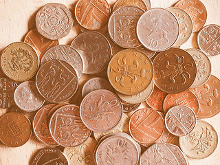 Image showing  Pound coins vintage