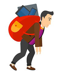 Image showing Man with backpack full of devices.