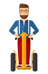 Image showing Man riding on segway.