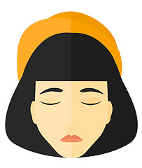 Image showing Grieving woman with eyes closed.