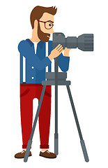 Image showing Photographer working with camera.
