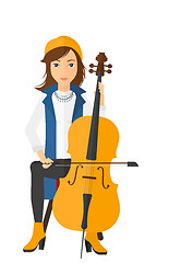 Image showing Woman playing cello.