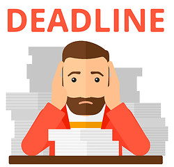 Image showing Man having problem with deadline.