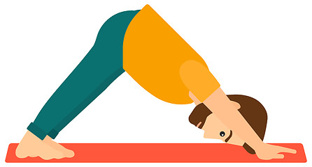 Image showing Man practicing yoga.