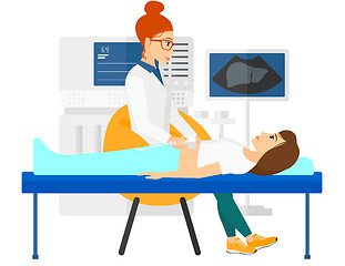 Image showing Patient under ultrasound examination.