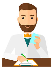 Image showing Pharmacist taking notes.