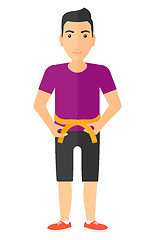 Image showing Man measuring waist.