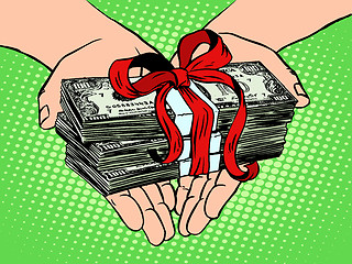 Image showing Money as a gift. Financial income