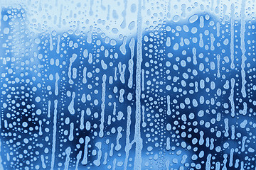 Image showing Foam abstract pattern on the glass