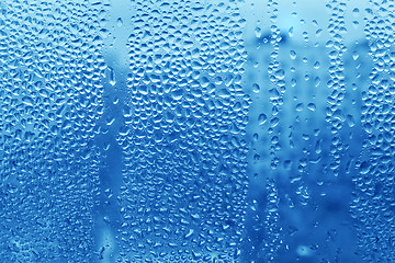 Image showing Water drops on glass