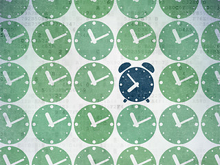 Image showing Time concept: alarm clock icon on Digital Paper background