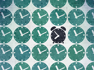 Image showing Time concept: alarm clock icon on Digital Paper background