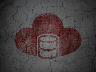 Image showing Cloud computing concept: Database With Cloud on grunge wall background