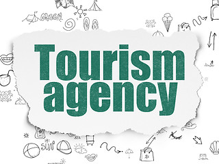 Image showing Tourism concept: Tourism Agency on Torn Paper background