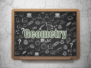 Image showing Studying concept: Geometry on School Board background