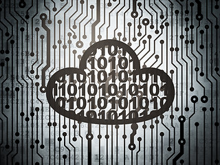 Image showing Cloud computing concept: circuit board with Cloud With Code