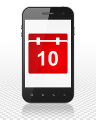 Image showing Timeline concept: Smartphone with Calendar on display