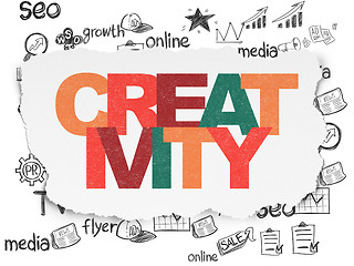 Image showing Marketing concept: Creativity on Torn Paper background
