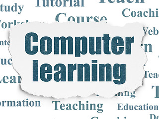 Image showing Education concept: Computer Learning on Torn Paper background