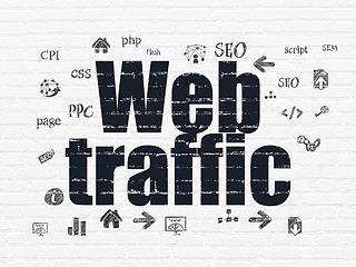 Image showing Web development concept: Web Traffic on wall background