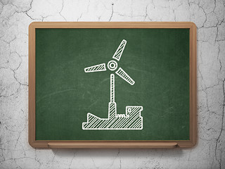 Image showing Industry concept: Windmill on chalkboard background