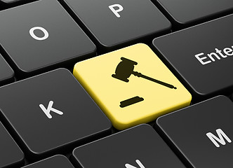 Image showing Law concept: Gavel on computer keyboard background