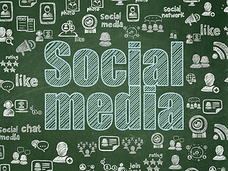 Image showing Social network concept: Social Media on School Board background