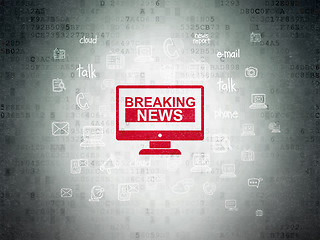 Image showing News concept: Breaking News On Screen on Digital Paper background