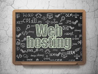 Image showing Web development concept: Web Hosting on School Board background