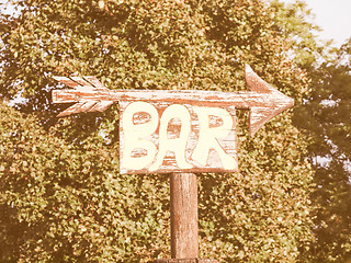 Image showing  Bar sign vintage