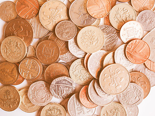 Image showing  Pound coins vintage