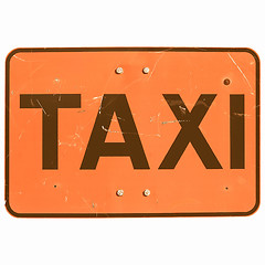 Image showing  Taxi sign isolated vintage