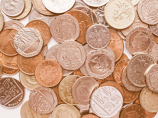 Image showing  Pound coins vintage