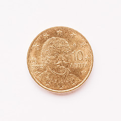 Image showing  Greek 10 cent coin vintage