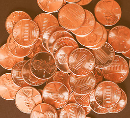 Image showing  Dollar coins 1 cent wheat penny vintage