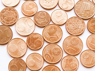 Image showing  Euro coins vintage