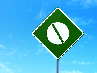 Image showing Healthcare concept: Pill on road sign background