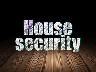 Image showing Protection concept: House Security in grunge dark room