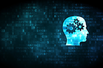 Image showing Business concept: Head With Gears on digital background