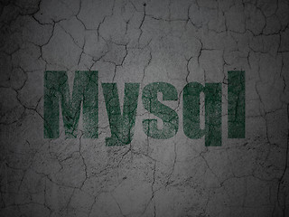 Image showing Database concept: MySQL on grunge wall background