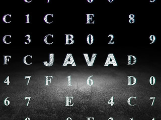 Image showing Software concept: Java in grunge dark room