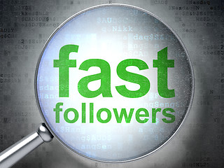 Image showing Finance concept: Fast Followers with optical glass