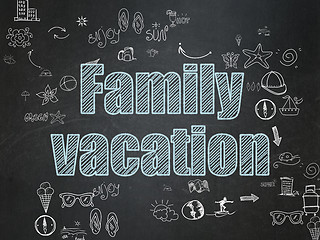 Image showing Tourism concept: Family Vacation on School Board background