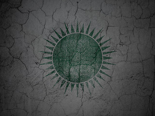 Image showing Vacation concept: Sun on grunge wall background