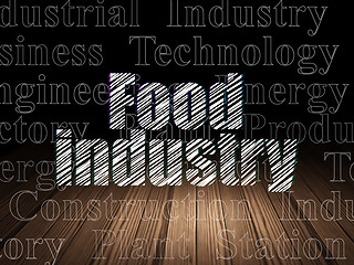 Image showing Manufacuring concept: Food Industry in grunge dark room