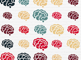 Image showing Healthcare concept: Brain icons on wall background